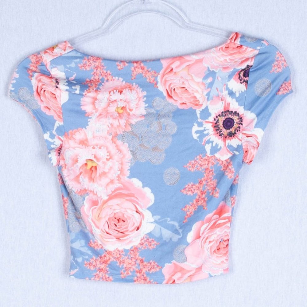 Joe & Elle Floral Crop Top Size Small - Picture 4 of 6